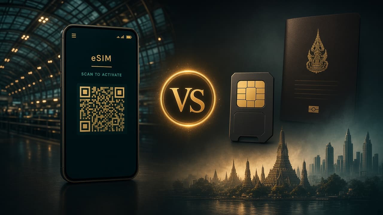 Thailand eSIM vs local SIM (2026): airport queue or QR at home